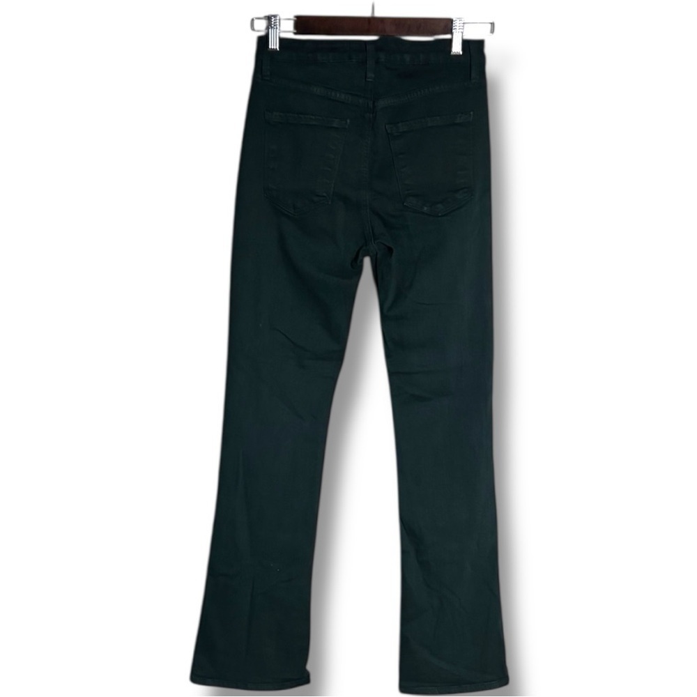 Just Black Dark Forest Green Denim High Waist Flared Slit Leg Women's 26 Jeans - Picture 6 of 13